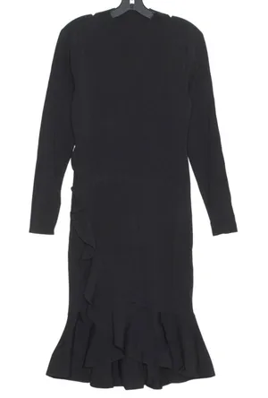 NWT Gianni Bini Dress Ruffle Cocktail Date Night Evening Party Romantic Black L thumbnail 1