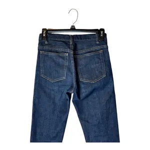 APC Jeans Women 24 Blue Dark Wash Denim Button Fly Faded‎ Straight Cropped Leg thumbnail 4