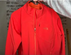 The North Face | women bright coral pink zip up jacket thumbnail 1