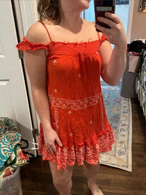 Free People Intimately Red & White Dress thumbnail 1