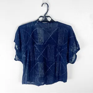 DENIM & SUPPLY Fringe Trim V-Neck Tassels Short Sleeves Top Western Boho Medium thumbnail 2