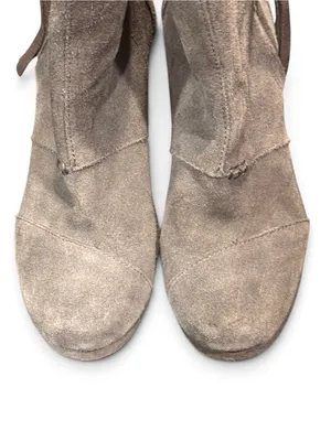 Toms suede ankle wedge bootie grey - chic and comfortable for everyday thumbnail 5