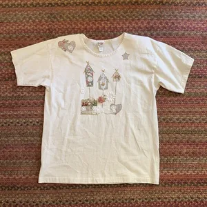 VTG CREAM BIRD NEST COTTAGE CORE TEE Size L thumbnail 1