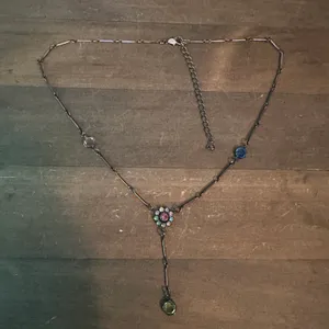 Silver Tone Rhinestone Y Necklace thumbnail 2