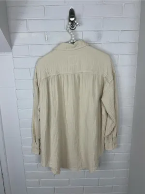 Aerie Pool To Party Gauze Cotton Button Down Coverup Shirt Size XS thumbnail 12
