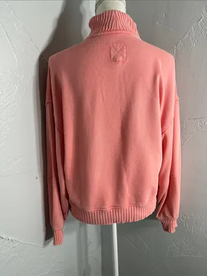 aerie Coral Half-Zip Cropped Sweatshirt thumbnail 7