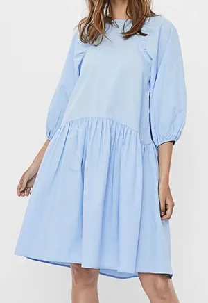 Vero Moda light blue poplin babydoll dress Size Medium thumbnail 1