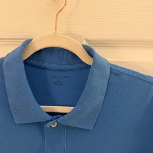 Lands' End Blue Cotton Polo Shirt Large thumbnail 3