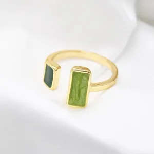 Green Geometric Ring Gold thumbnail 3