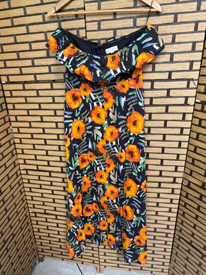 Vestique Floral Strapless Maxi Dress Size Medium thumbnail 2