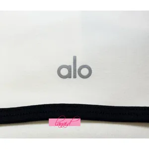 Alo Airbrush Streamlined Bra Tank Ivory Black Padded Sports Bralette Crop Top XS thumbnail 14