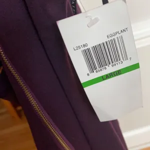 Nina Leonard NWT eggplant zipper‎ dress asymmetric large new plum gold thumbnail 8