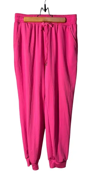 Women's Size XL Athletic Sweatpants Joggers Lounge Pants Bright Pink Pockets thumbnail 1