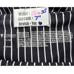 Victorias Secret On Point Flow Biker Shorts Black White Striped Pockets Size 14‎ thumbnail 4