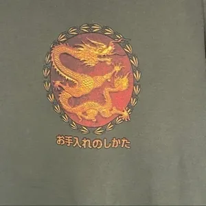 Vintage Chinese‎ Dragon Green Boyfriend Sweatshirt thumbnail 3