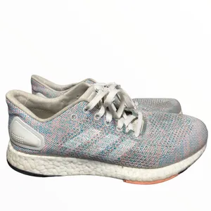 Adidas PureBOOST DPR Sneakers Knit Lace Up Grey White Chalk Coral Multi 6 thumbnail 2