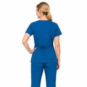 New York Laundry Medics Teal Blue Shortsleeve Scrub Top, S thumbnail 2