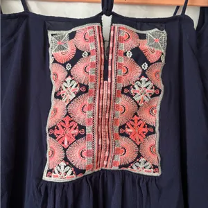 Francescas Alya Navy Embroidered Cold Shoulder Bohemian Babydoll Dress thumbnail 3
