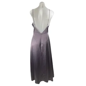 NBD Purple Satin Lace Cutout Sleeveless Cami Camisole Midi A-line Slip Dress S thumbnail 2