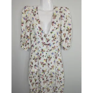 AFRM Floral V-Neck Midi‎ Dress - XS - Multicolor V-Neck Summer Party Boho thumbnail 2