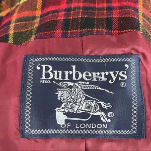 Burberry Red Tartan Plaid Crop Zip Wool Jacket 6 thumbnail 9