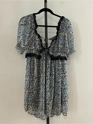 Free People Pennie Mini Dress in Black Como Size Medium thumbnail 3