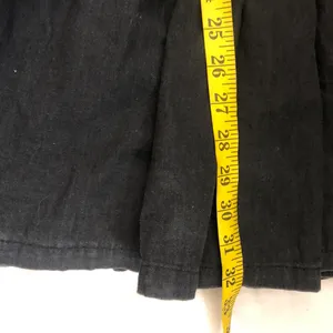 Vintage Black denim (100% Cotton) tiered maxi skirt elastic waist & belt loops - whimsygoth, grunge cottagecore fairycore Made in USA thumbnail 6