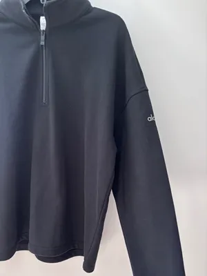 Alo Yoga Renown Heavyweight 1/4 Zip Sweatshirt Black Unisex Medium Pullover M⁠ thumbnail 11