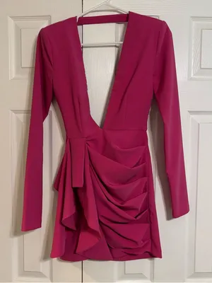 Michael Costello Fena Mini Dress in Fuchsia thumbnail 2