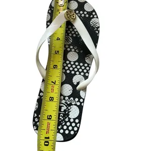 Tory Burch women’s sandals size 8 black white polka dot foam flip flops thumbnail 5