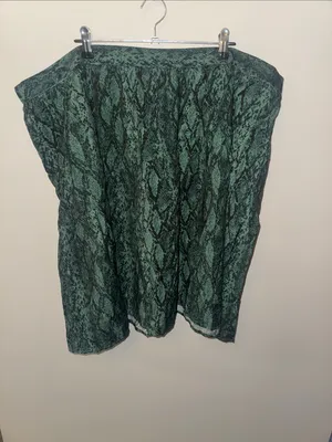 Ava & Viv Emerald Green Textured Circle Skirt thumbnail 2