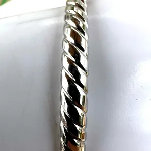Silver tone twisted bangle bracelet thumbnail 7
