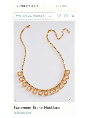 Anthropologie Statement Stone Necklace in Citrine thumbnail 4