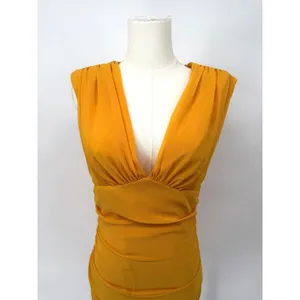 New! Amanda Uprichard Marigold Ruched Deep V‎ Mini Dress Size Small thumbnail 4
