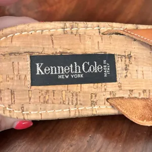 Kenneth Cole Cork Slide Sandals Brown‎ Leather Buckle Italy Womens Size 39/9 thumbnail 9