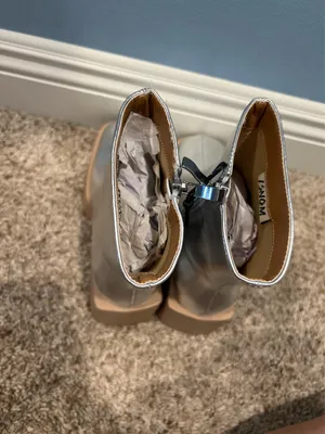 Isnom Silver ankle boots with chunky heels thumbnail 6