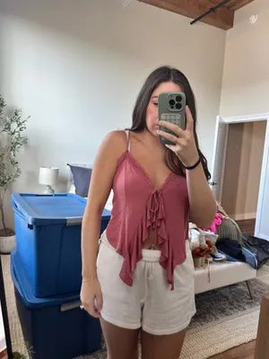 Urban Outfitters Top Pink Crop boho thumbnail 2