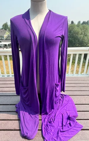 Purple Cotton Duster Size M thumbnail 1