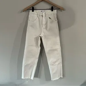 Zara Cream Women's Ankle Cropped Size 0 Jeans thumbnail 5