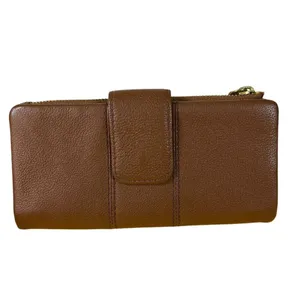Fossil‎ Ella Clutch Brown Leather Wallet zipper fold card orgainizer thumbnail 3