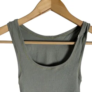 Skims Gray Cotton Ribbed Sleeveless Cropped Casual Tank Top Size XS thumbnail 2