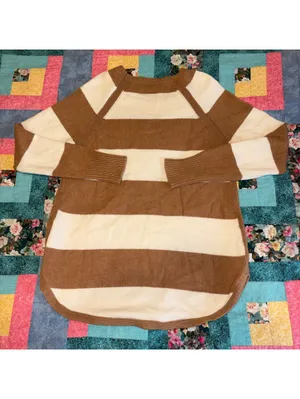 Anthropologie Rebekah Tunic Sweater Woman’s M Striped Sweater Medium thumbnail 5