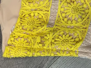 Foxiedox Mia Yellow Lace Halter Mini Dress Womens Size Small thumbnail 3