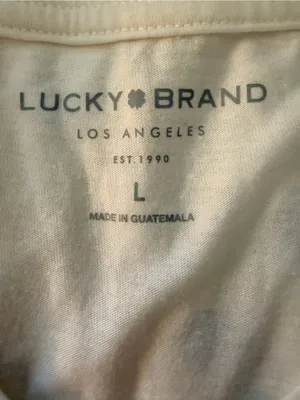 Lucky Brand White Tee with Patriotic 'LUCKY' Graphic thumbnail 4
