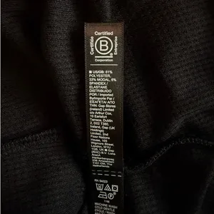 Athleta Lounge Top Size Large Black Waffle Knit Henley Soft Cozy Travel Layering thumbnail 6