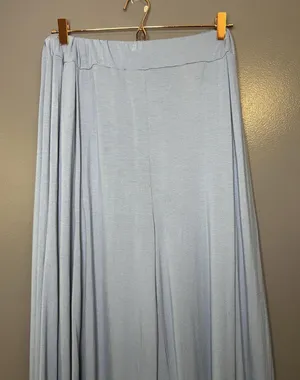 FP Beach Skirt Womens Medium Blue Jersey Maxi Elastic Waist Flowy Boho Casual thumbnail 1