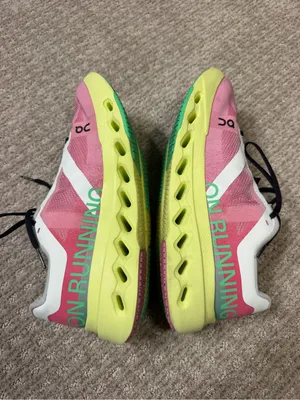 On Women's Cloudsurfer Next sneakers in Pink/Limelight, size 9.5W thumbnail 5