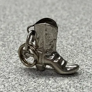 Sterling Silver Western Cowboy Boot Charm Southwestern Jewelry Gift thumbnail 1