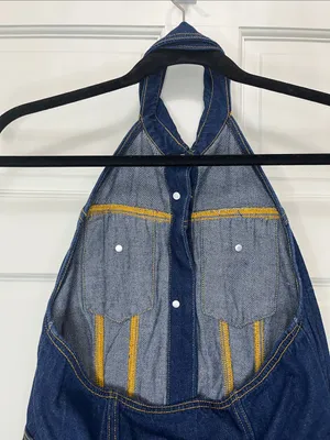 Future Collective Alani Noel Sleeveless Collared Denim Mini Dress - Size 4 thumbnail 9