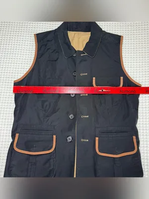 Ralph Lauren Khaki Black Reversible Field Vest Equestrian Size Large Classic thumbnail 4